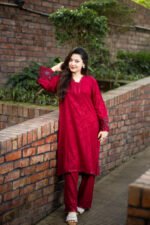 Crimsoin Red Long Two Piece Kameez