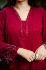 Crimsoin Red Long Two Piece Kameez - Image 2