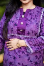 Purple Printed Single Kurti - Image 2