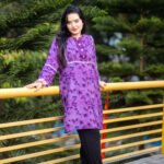 Purple Printed Single Kurti