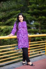 Purple Printed Single Kurti
