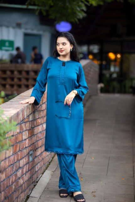 Ocean Blue Long Two Piece Kameez