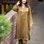 Olive Bronze Long Two Piece Kameez