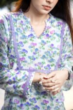 White Lavender Single Kurti - Image 2