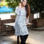 White Lavender Single Kurti